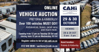 VEHICLE AUCTION (RESERVED & UNRESERVED) - 29 & 30 OCTOBER 2024 - PRETORIA & KIMBERLEY