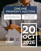 ONLINE PROPERTY AUCTION - 20 OCTOBER 2026 @ 08:00 - 13:00