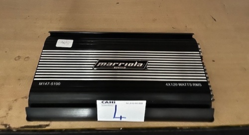 MARRIOLA 4X120 WATTS RMS CAR AMPLIFIER (M147-5100) WAREHOUSE AUCTION ...