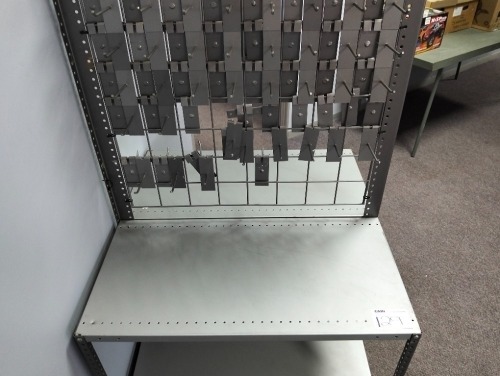 2 X STEEL HANGING DISPLAY SHELF