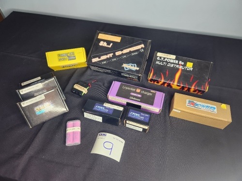 9 X BATTERIES & 3 X BATTERY CHARGERS