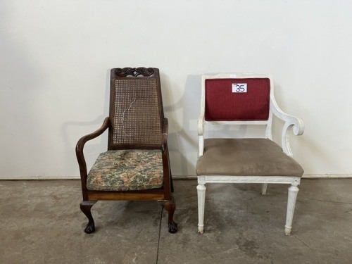 BALL AND CLAW ARM CHAIR AND ARM CHAIR