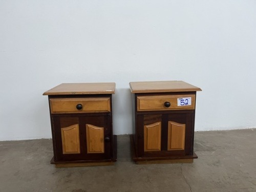 2 X YELLOWWOOD AND IMBUIA PEDESTALS (H605, W480, L505)