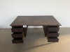 PARTRIDGE WOOD 6 DRAWER DESK (H765,W905,L1520) - 2