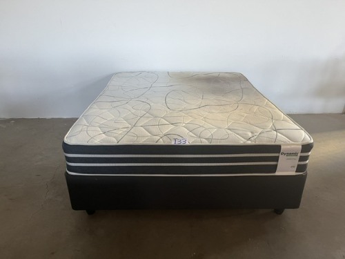 QUEEN BED BASE AND MATTRESS