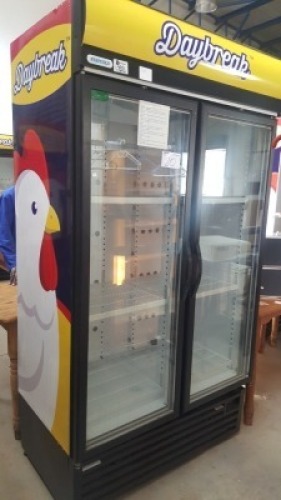 STAYCOLD UPRIGHT GLASS DOUBLE DOOR DISPLAY FREEZER (SWITCHING ON)