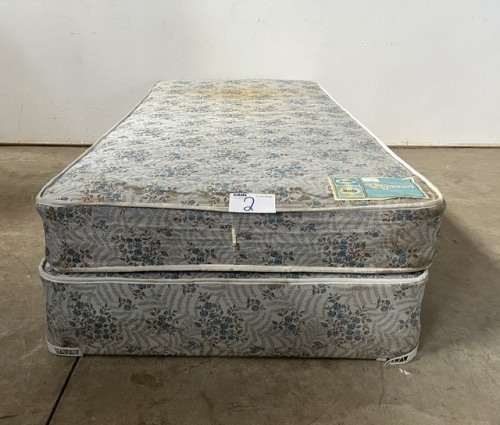 SINGLE BED BASE AND MATTRESS