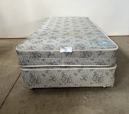 SINGLE BED BASE AND MATTRESS