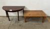 WOODEN HALF MOON TABLE AND COFFEE TABLE - 2