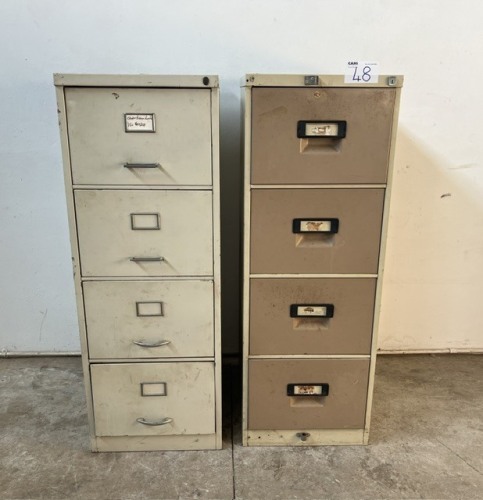 2 X STEEL 4 DRAWER FILING CABINET (H132, W630, L470)