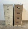 2 X STEEL 4 DRAWER FILING CABINET (H132, W630, L470)
