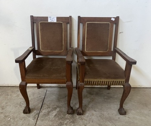 2 X BALL AND CLAW ARM CHAIRS