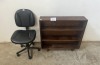 WOODEN SHELF AND OFFICE CHAIR - 2