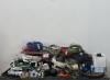ASSORTED CABLES, LIGHT BULBS, DART BOARD, HAND SAW, CIRCUIT BREAKERS, ANGLE GRINDER AND OTHER GOODS