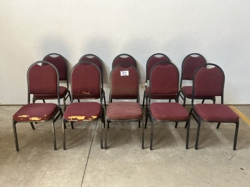 10 X OFFICE STACKER CHAIRS