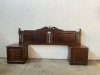 DOUBLE BED HEADBOARD WITH 2 X PEDESTALS