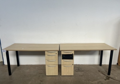 2 X OFFICE DESKS WITH DRAWERS