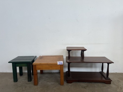 TELEPHONE BENCH, COFFEE TABLE AND SIDE TABLE