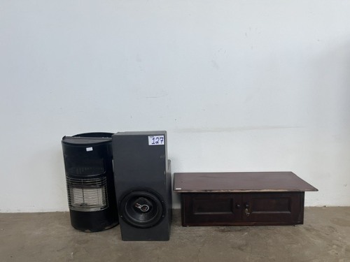GAS HEATER, SPEAKER AND SMALL PLASMA STAND