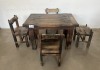4 SEATER SLEEPER WOOD DINING ROOM SUITE - 2