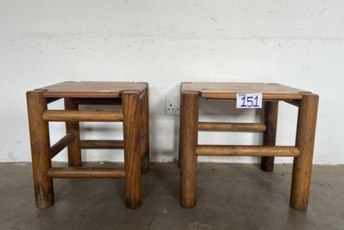 2 X PINE SIDE TABLES (H500, W450, L450)
