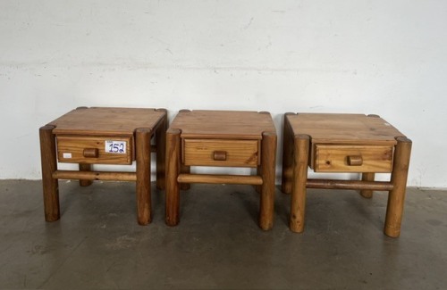 3 X PINE ONE DRAWER PEDESTALS (H500, W490, L550)