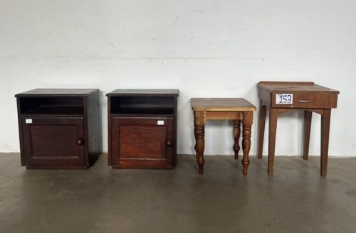 3 X BEDSIDE PEDESTALS AND SIDE TABLE