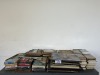 ASSORTED BOOKS, PICTURE FRAMES AND HANGING HAMMOCK CHAIR