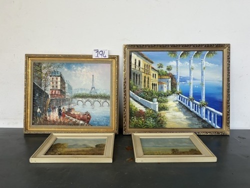 4 X FRAMED PAINTINGS