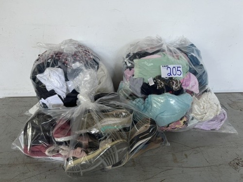 ASSORTED SHOES AND CLOTHING