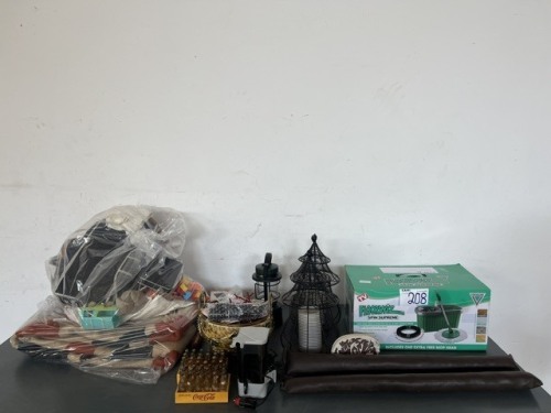 ASSORTED TOYS, CANDLE HOLDER, MOP BUCKET, VASE AND OTHER GOODS