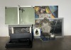 DRAWING BOARD, MIRROR (BROKEN), FISH TANK, PAINTING, CHALK BOARD AND OTHER GOODS - 2