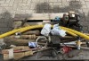 ASSORTED BROOMS, WATER PUMPS, RUBBER HAMMER, CHISELS AND OTHER GOODS