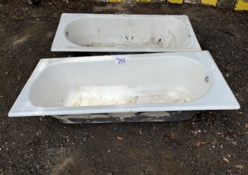 2 X CAST IRON BATH TUB