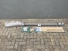 8 PANEL LAMINATED FLOORING AND CURTAIN POLES WITH CURTAIN