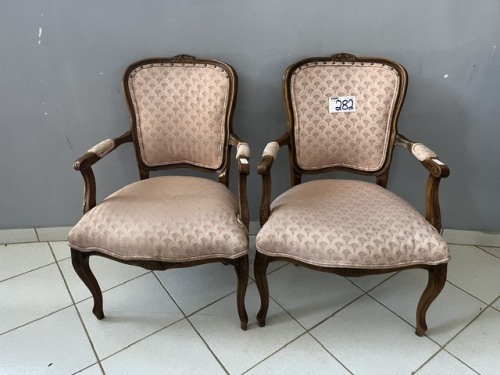 2 X QUEEN ANNE ARM CHAIRS