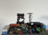 ASSORTED TOOL BOXES, JIG SAW, DRILL BITTS, SPANNER, PIPE WRENCH AND OTHER GOODS