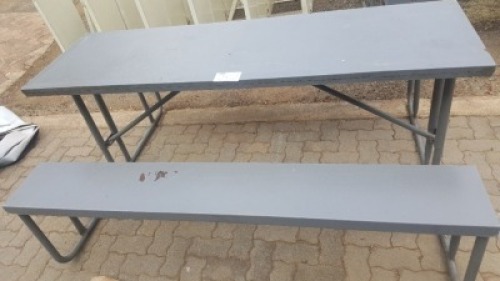 STEEL TABLE & BENCH 