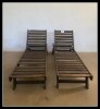 2 X WOODEN POOL LOUNGER