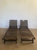 2 X WOODEN POOL LOUNGER - 2