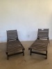 2 X WOODEN POOL LOUNGER - 3