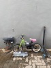 RYOBI DRILL PRESS (NOT WORKING), KIDDIES BICYCLE, BICYCLE RACK AND CAR JACK - 2