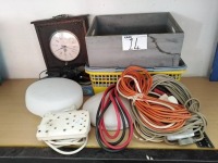 WALL CLOCK, BATTERY CHARGER, SHOPPING BASKET, JUMP CABLE, EXTENSION CORD AND OTHER GOODS