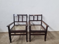 2 X WOODEN RIEMPIES ARM CHAIRS