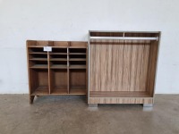 PIGEON HOLE CABINET AND CLOTHING RACK (H880, W350, L790 AND H1015, W500,L900)